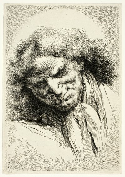Testa di un vecchio che dorme da Thomas Worlidge