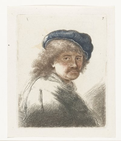 Autoritratto con cappello e sciarpa con il viso scuro: busto da Thomas Worlidge
