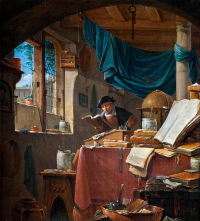Uno studioso nel suo studio da Thomas Wyck