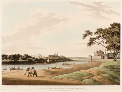 Lucknow vista dalla riva opposta del fiume Goomty da Thomas und William Daniell