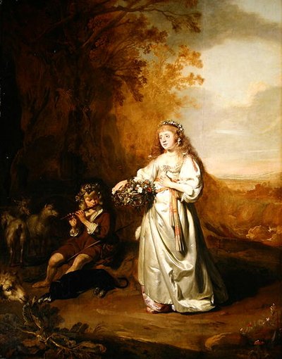 Una ragazza e un ragazzo in costume arcadico da Thomas de Keyser