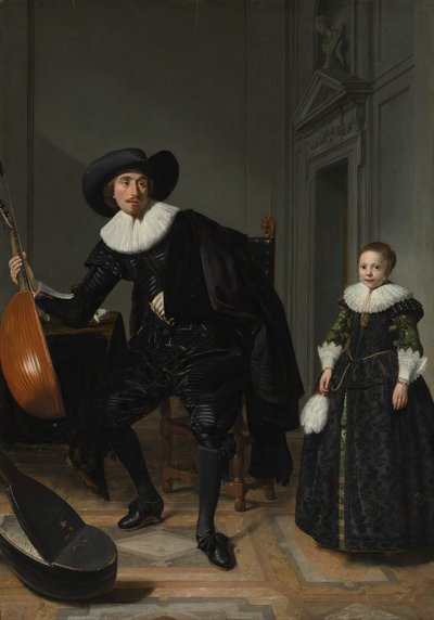 Un musicista e sua figlia, 1629 da Thomas de Keyser