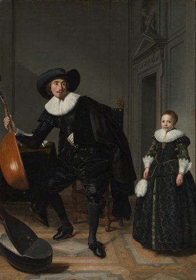 Un musicista e sua figlia da Thomas de Keyser