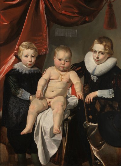 Ritratto di gruppo di tre fratelli, chiamati Hendrick, Johannes e Simon da Thomas de Keyser