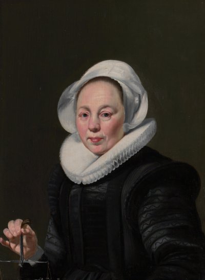 Ritratto di una donna con una bilancia da Thomas de Keyser