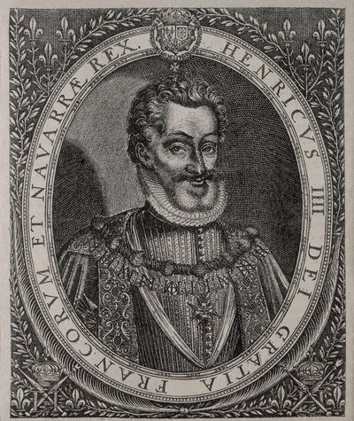 Ritratto di ENRICO IV di Francia e Navarra (1553-1610) incisione di Tomas de Leu (XVI secolo) da Thomas de Leu