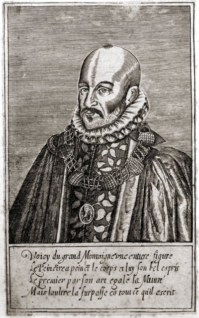 Ritratto di Michel de Montaigne (1533-1592), scrittore francese. Incisione di Thomas de Leu. da Thomas de Leu