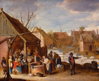 Contadini al lavoro in un campo di candeggio da Thomas van Apshoven