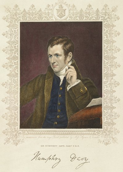 Humphry Davy, chimico e inventore britannico, 1801 da Thomson