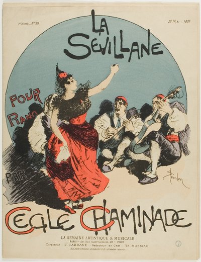 Ouverture per La donna di Siviglia, per pianoforte, di Cecile Chaminade da Théophile Alexandre Pierre Steinlen
