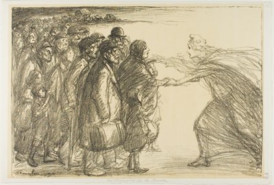 Rifugiati della Mosa da Théophile Alexandre Pierre Steinlen