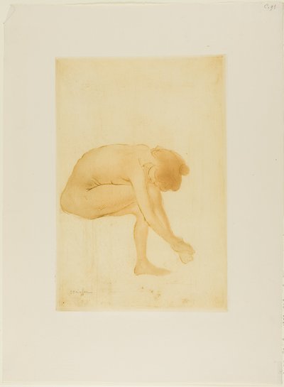 Donna seduta che si asciuga i piedi da Théophile Alexandre Pierre Steinlen