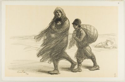 Esodo serbo, tavola ventuno di Actualités da Théophile Alexandre Pierre Steinlen