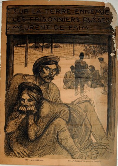 IL SUOLO NEMICO - I PRIGIONIERI RUSSI - MUOIONO DI FAME da Théophile Alexandre Pierre Steinlen