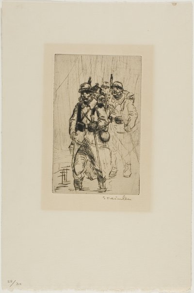 Tre soldati a piedi da Théophile Alexandre Pierre Steinlen