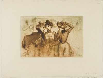 Tre ragazze lavoratrici a pranzo fuori da Théophile Alexandre Pierre Steinlen