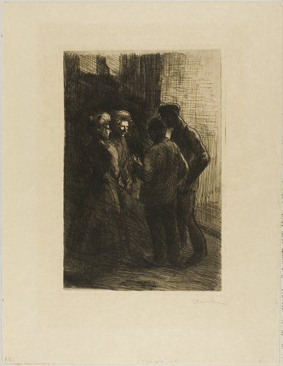 Due donne di strada e i loro accompagnatori da Théophile Alexandre Pierre Steinlen