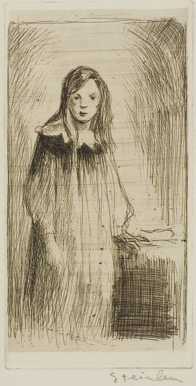Giovane ragazza in piedi da Théophile Alexandre Pierre Steinlen