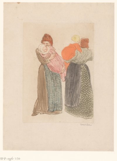 Due madri con bambini da Théophile Alexandre Steinlen (signed by artist)