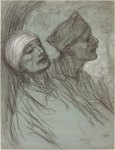 Un soldato ferito e il suo compagno da Théophile Alexandre Steinlen