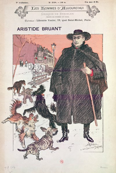 Caricatura di Aristide Bruant in Les Hommes d