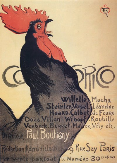 Cocorico, poster, 1899 da Théophile Alexandre Steinlen