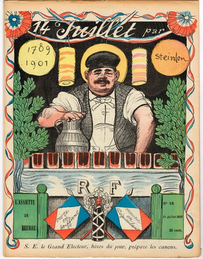 Copertina di "The Butter Plate", Satirico a colori da Théophile Alexandre Steinlen