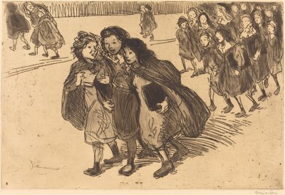 Ragazze che escono da scuola da Théophile Alexandre Steinlen