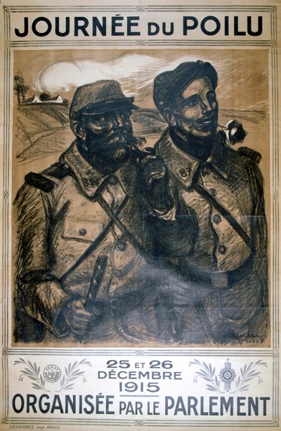 Journée du Poilu 25 et 26 Dicembre 1915, manifesto francese della Prima Guerra Mondiale, 1915 da Théophile Alexandre Steinlen