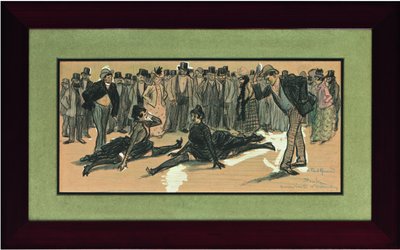 La Goulue e Valentin le Désossé a un ballo al Moulin Rouge, 1890 da Théophile Alexandre Steinlen