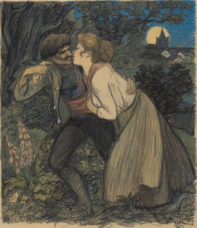 La cagna al lupo, 1900 da Théophile Alexandre Steinlen