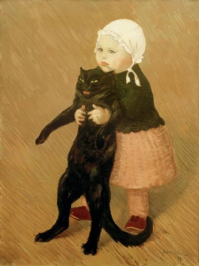 La bambina con il gatto da Théophile Alexandre Steinlen