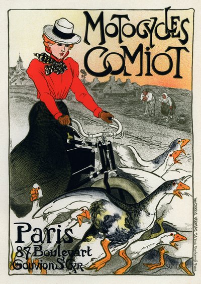 Motociclette Comiot, manifesto pubblicitario, 1899 da Théophile Alexandre Steinlen