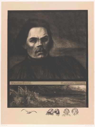 Ritratto di Maksim Gorki da Théophile Alexandre Steinlen