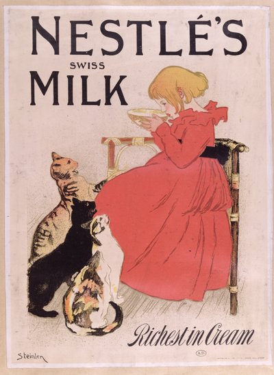 Poster pubblicitario per il latte svizzero Nestlé da Théophile Alexandre Steinlen
