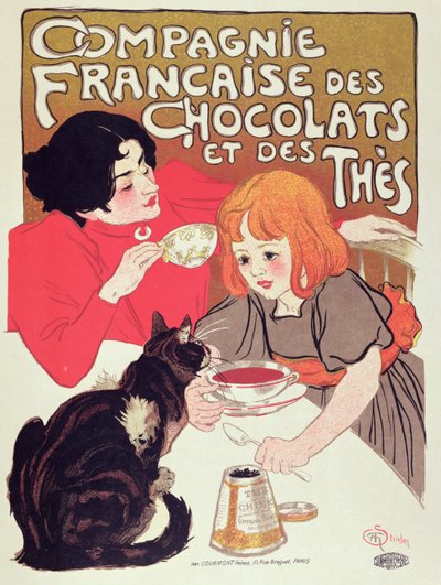 Manifesto pubblicitario per la Compagnie Francaise des Chocolats et des Thes da Théophile Alexandre Steinlen