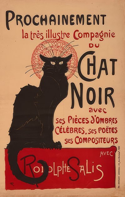 Prossimamente la celeberrima Compagnia del Chat Noir con Rodolphe Salis (2ª versione) da Théophile Alexandre Steinlen