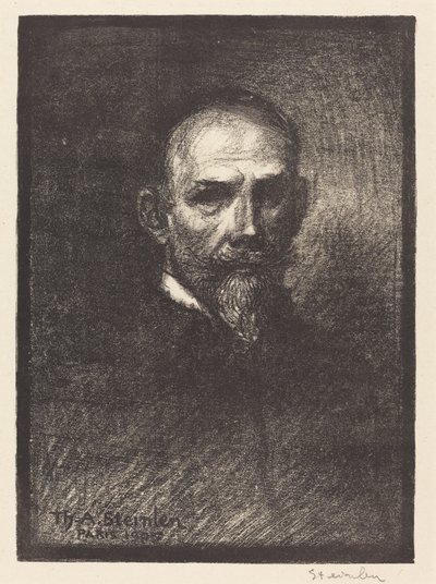 Autoritratto Steinlen di fronte, testa dritta da Théophile Alexandre Steinlen