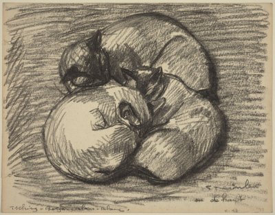 I gatti: Tsching, Batzar e Blanc-Blanc da Théophile Alexandre Steinlen