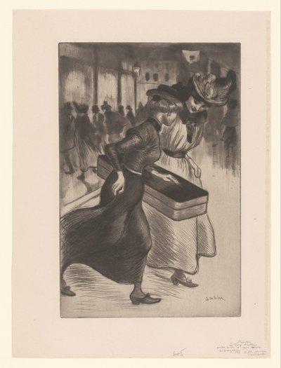 Due donne che camminano per strada da Théophile Alexandre Steinlen