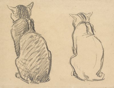 Due studi di un gatto, inizio XX secolo da Théophile Alexandre Steinlen