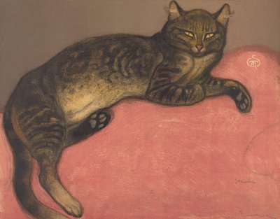 Inverno: Gatto su un cuscino, fine XIX - inizio XX secolo da Théophile Alexandre Steinlen