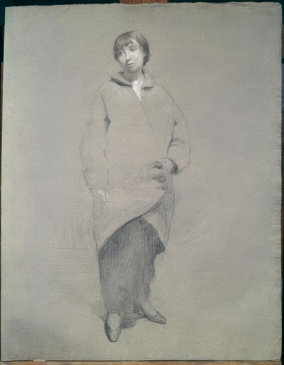 Giovane donna in cappotto da Théophile Alexandre Steinlen