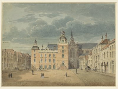 Municipio e chiesa a Goes (Zeeland) da Théophile Schuler (possibly)