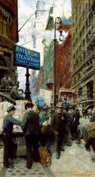 Venditore di giornali a Broadway da Thornton Oakley