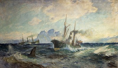 Duncan Grey e Nancy Grey in battaglia con la balena da Thorolf Holmboe