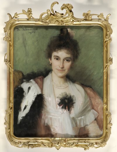 Amelia Eliza van Leeuwen (1862-1923). Moglie di Christiaan Bernard Tilanus, chirurgo e ortopedico ad Amsterdam da Thérèse Schwartze (signed by artist)