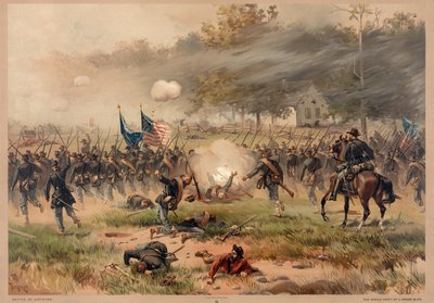 Battaglia di Antietam, pub. L Prang & Co. da Thure de Thulstrup