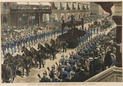Funerale del generale Grant - La processione che passa su Fifth Avenue, da Harpers Weekly, pub. 1885 da Thure de Thulstrup