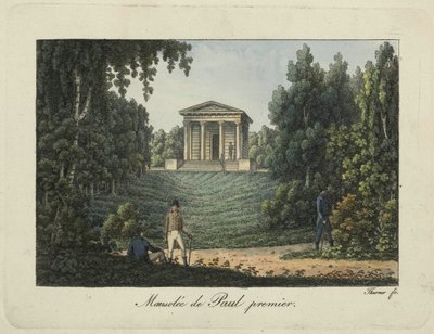 Il Tempio di Paolo I o il Mausoleo di Paolo I nel Parco di Pavlovsk, anni 1810 da Thurner